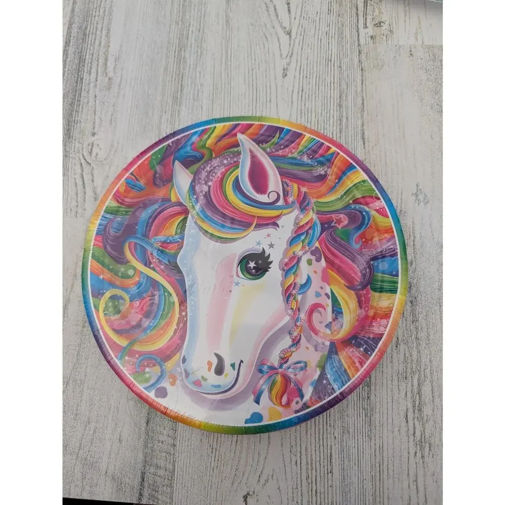Lisa Frank Retro Rainbow Majesty Party 9 in. Plates NEW 90s Y2K Nostalgia